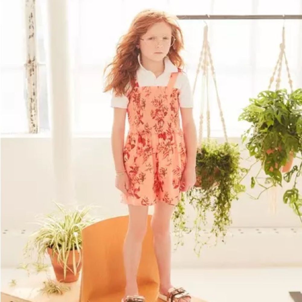 Janie and Jack Floral Smocked Romper Size 10